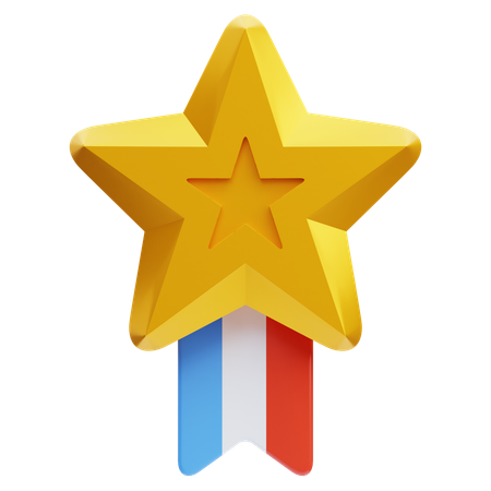 Medalha estrela de ouro  3D Icon