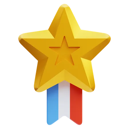 Medalha estrela de ouro  3D Icon