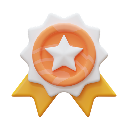 Medalha de distintivo de estrela  3D Icon