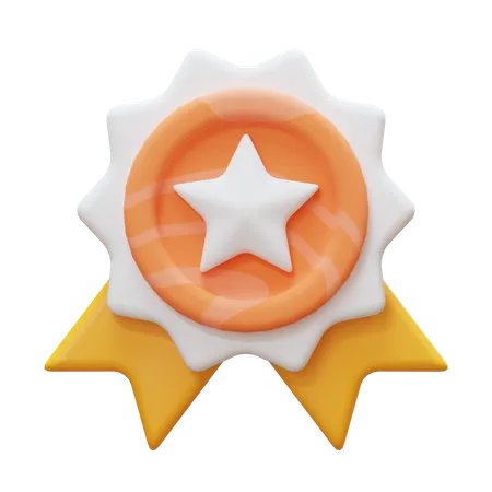 Medalha de distintivo de estrela  3D Icon