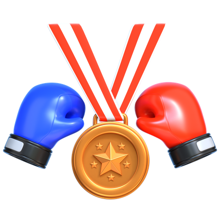 Medalha de estrela do boxe  3D Icon