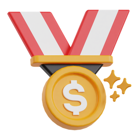 Medalha financeira  3D Icon