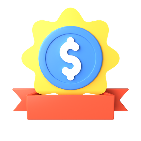 Medalha financeira  3D Illustration