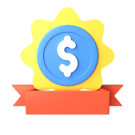 Medalha financeira  3D Illustration