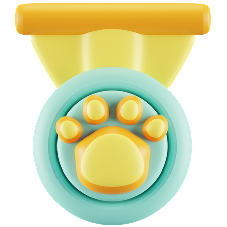 Medalha de gato  3D Icon