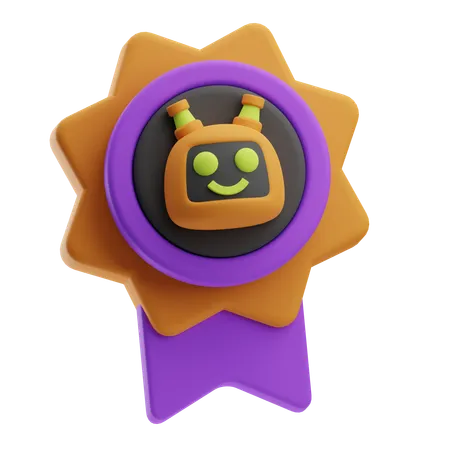 Medalha de robô  3D Icon