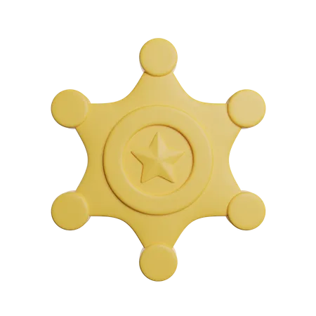 Medalha de xerife  3D Icon