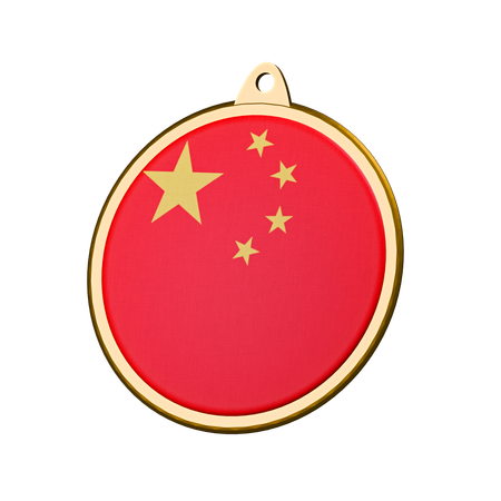 Insignia de medalla con la bandera de China  3D Icon