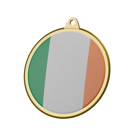 Insignia de medalla con la bandera de Irlanda  3D Icon