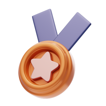 Medalla de cobre  3D Icon