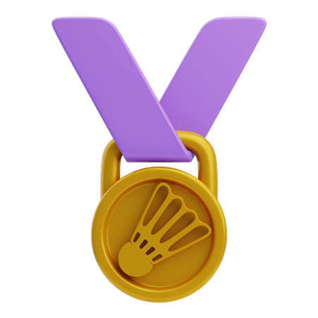 Medalla de bádminton  3D Icon