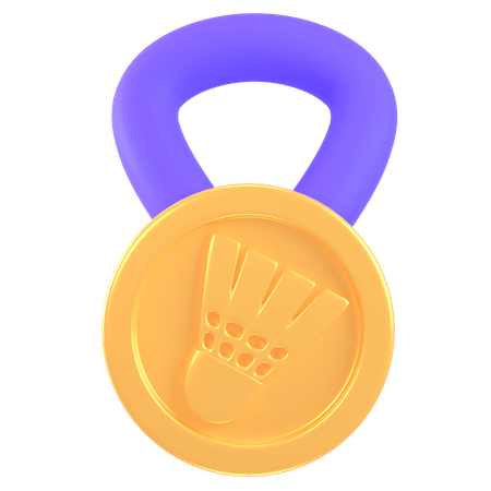 Medalla de bádminton  3D Icon