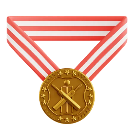 Medalla de cricket  3D Icon
