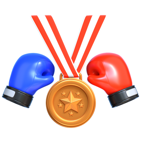 Medalla de estrella del boxeo  3D Icon