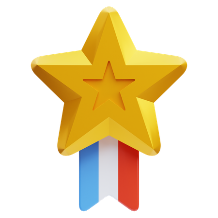 Medalla de estrella de oro  3D Icon