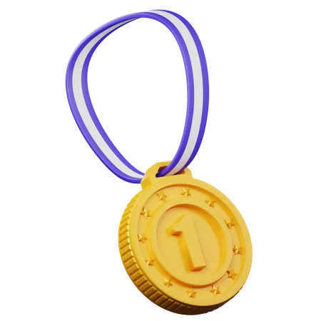 Medalla de oro  3D Icon