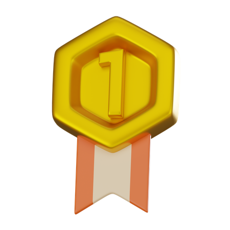 Medalla de oro  3D Icon