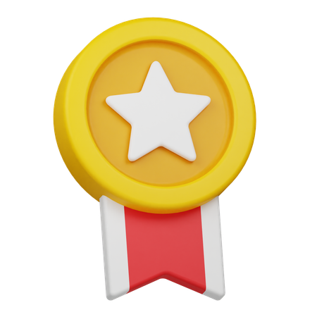 Medalla de oro estrella  3D Icon