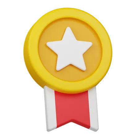 Medalla de oro estrella  3D Icon