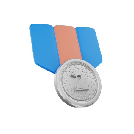 Medalla de plata  3D Icon