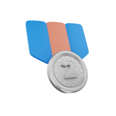 Medalla de plata  3D Icon