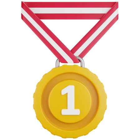 Ilustracion De Icono 3 D Primer Lugar Medalla De Honor 3D Icon