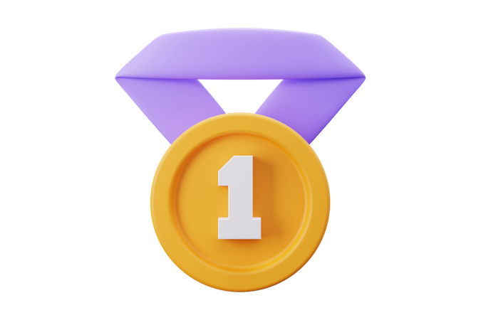 Medalla de primera posicion  3D Icon