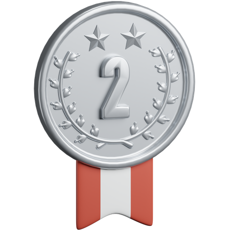 Medalla de segundo lugar  3D Icon