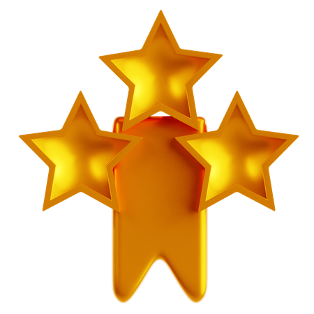 Medalla de tres estrellas  3D Icon