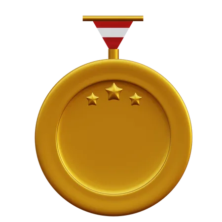 Medalla de tres estrellas  3D Illustration