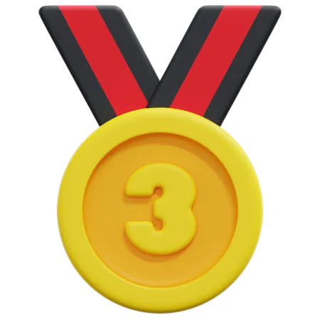 Medalla del tercer lugar  3D Icon
