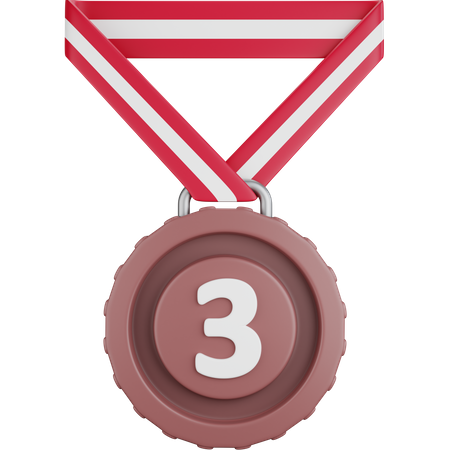 Medalla del tercer lugar  3D Icon