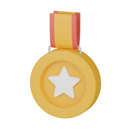 Medalla estrella  3D Icon