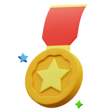 Medalla estrella  3D Icon