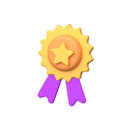 Medalla estrella  3D Icon