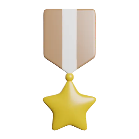 Medalla estrella  3D Icon