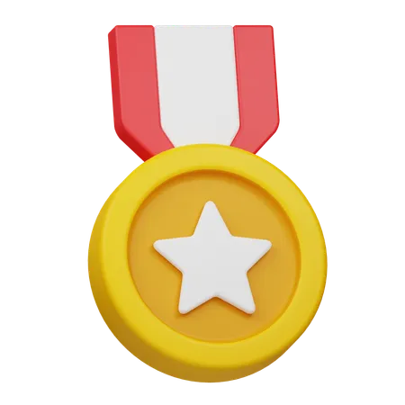 Medalla estrella  3D Icon