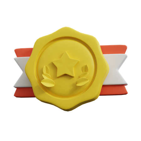 Medalla estrella  3D Icon