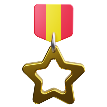 Medalla estrella  3D Icon