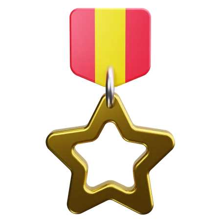 Medalla estrella  3D Icon