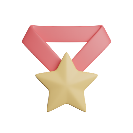 Medalla estrella  3D Icon