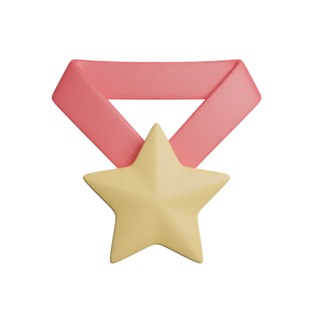 Medalla estrella  3D Icon