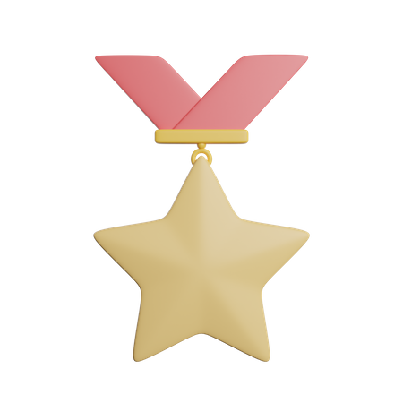 Medalla estrella  3D Icon