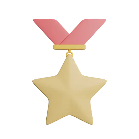 Medalla estrella  3D Icon