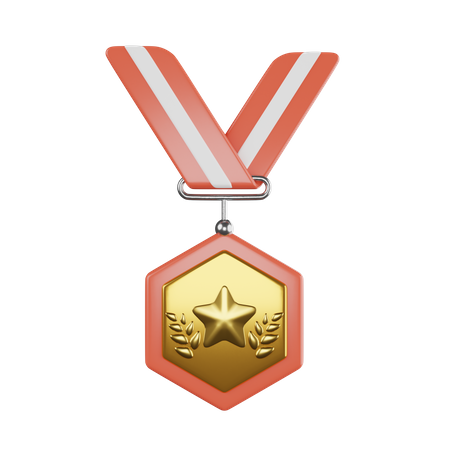 Medalla estrella  3D Icon