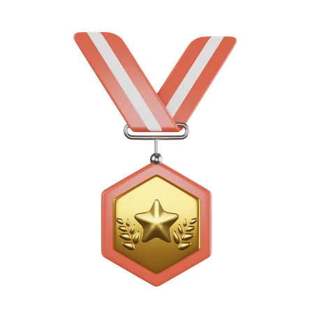 Medalla estrella  3D Icon