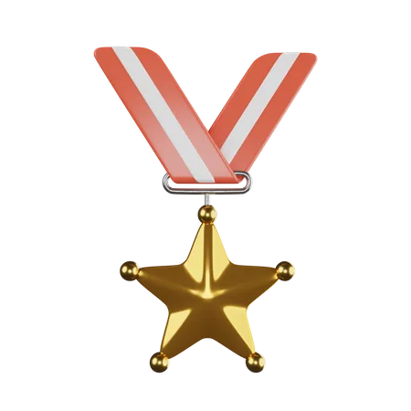 Medalla estrella  3D Icon