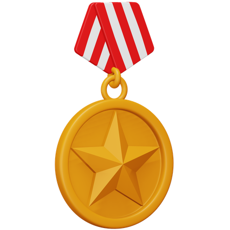 Medalla estrella  3D Icon