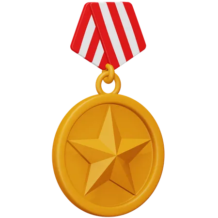 Medalla estrella  3D Icon