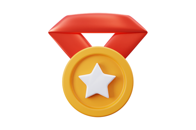 Medalla estrella  3D Icon